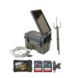 HME Trail Camera 12V with Solar Auxiliary Power Pack with SD Card Reader and Viewer Bundle