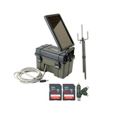 HME Trail Camera 12V with Solar Auxiliary Power Pack with Trail Camera Mount Stick Bundle