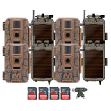 Muddy Mitigator Cellular 24MP Imaging Trail Camera (4-Pack) with 4x Lithium Solar Power Panel Bundle