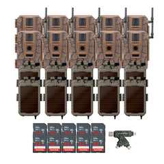 Muddy Mitigator Cellular 24MP Imaging Trail Camera (10-Pack) with 10x Solar Power Panel Bundle