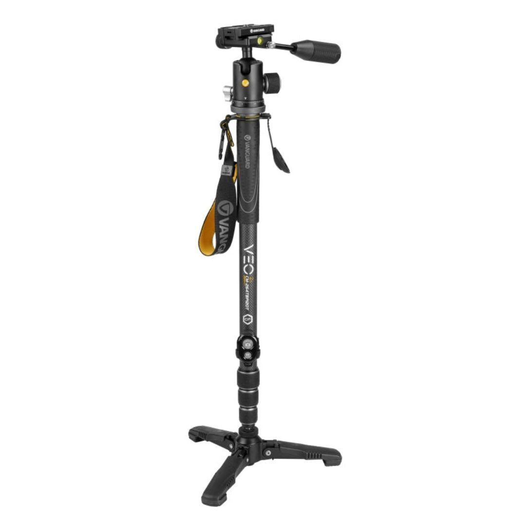 Vanguard Tri-Stand Feet Carbon Fiber Monopod and Ball Head with Smartphone Holder (Black and Gray)
