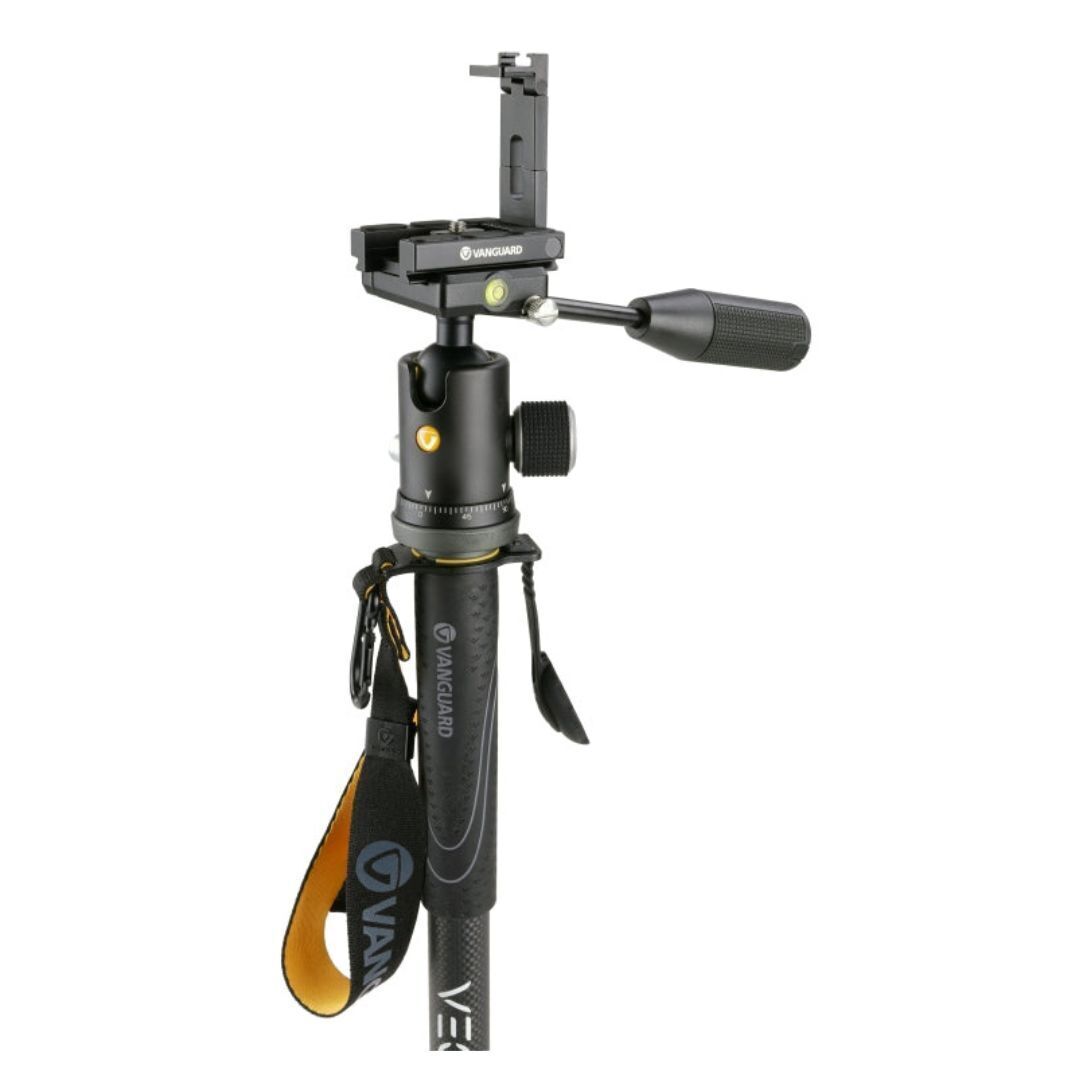 Vanguard Tri-Stand Feet Carbon Fiber Monopod and Ball Head with Smartphone Holder (Black and Gray)