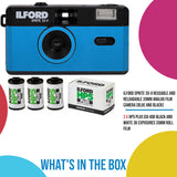 Ilford Sprite 35-II Reusable and Reloadable 35mm Analog Film Camera (Blue and Black) Bundle