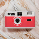 Ilford Sprite 35-II Reusable and Reloadable 35mm Analog Film Camera (Silver and Red) Bundle