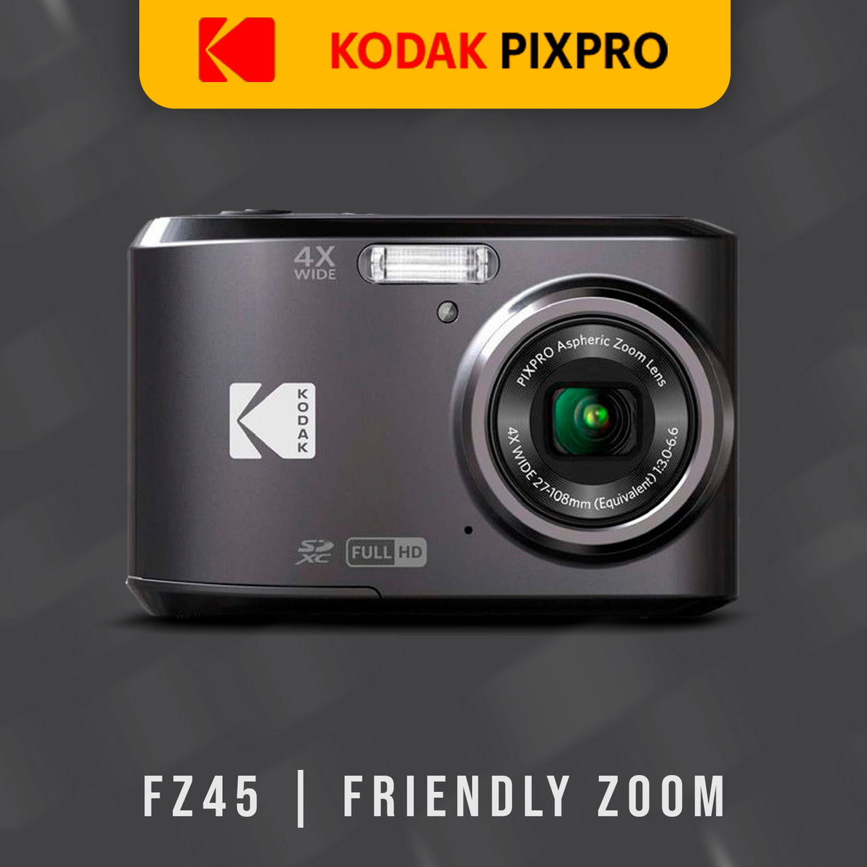 Kodak PIXPRO FZ45 Friendly Zoom Digital Camera (Black) with Travel Organizer and Storage Case Bundle
