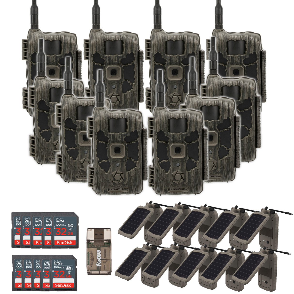 Stealth Cam 40MP Deceptor Max Cellular Trail Camera with 0.4-Second Trigger Speed (10-Pack) Bundle
