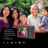 Kodak PIXPRO FZ45 Friendly Zoom Digital Camera (Red) with Travel Organizer and Storage Case Bundle