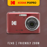 Kodak PIXPRO FZ45 Friendly Zoom Digital Camera (Red) with Travel Organizer and Storage Case Bundle