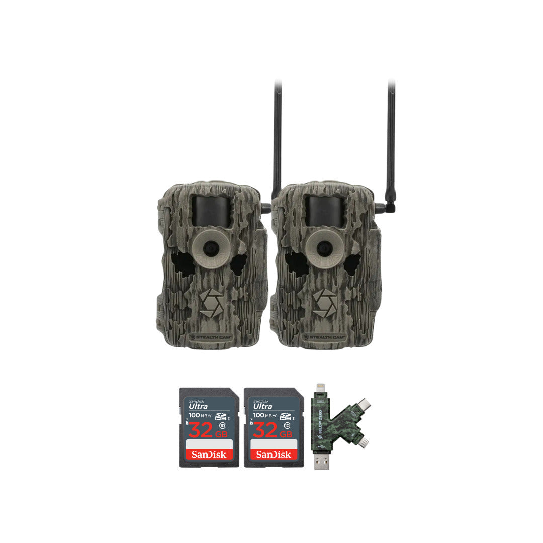 Stealth Cam 36MP Fusion Max Cellular Trail Camera with 80-Feet Detection Range (2-Pack) Bundle