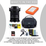 Sigma F2.8 DC DN Canon RF Mount Contemporary Lens with 1TB External Portable Hard Drive Bundle