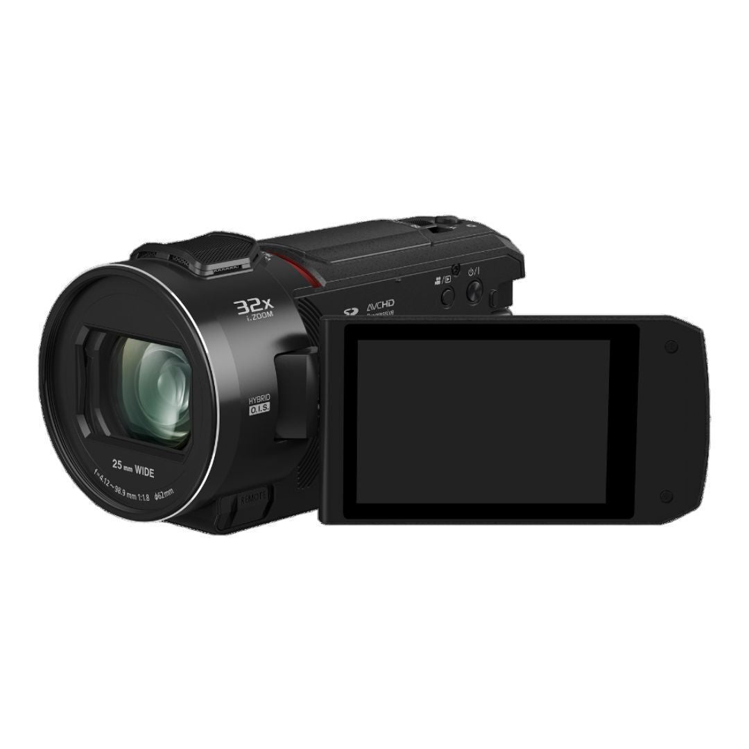 Panasonic VX3 Camcorder with 4K Image Quality, F1.8 Lens, 24x Zoom, and Ergonomic Design (Black)