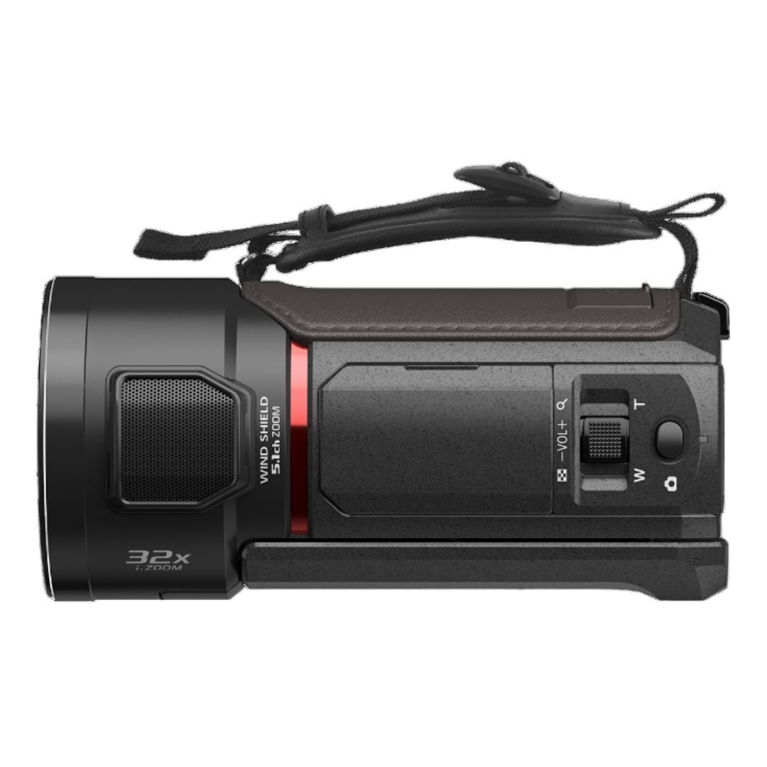 Panasonic VX3 Camcorder with 4K Image Quality, F1.8 Lens, 24x Zoom, and Ergonomic Design (Black)