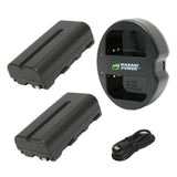 Wasabi Power 2600mAh Battery (2-Pack) and Dual USB Charger Kit for High-Capacity Charging (Black)