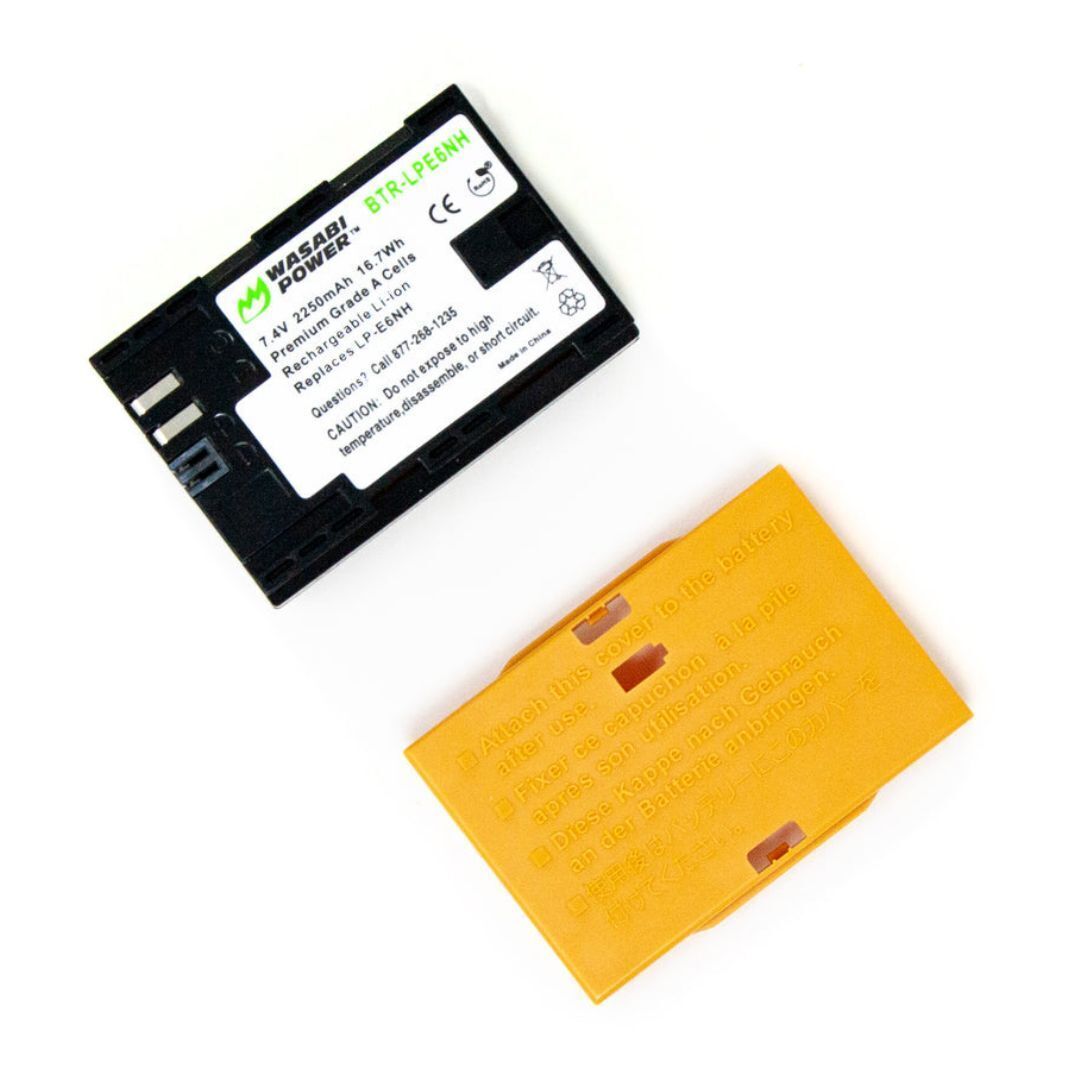 Wasabi Power LP-E6NH Rechargeable Li-Ion 2250 mAh Battery (2-Pack) and Dual Charger Kit (Black)
