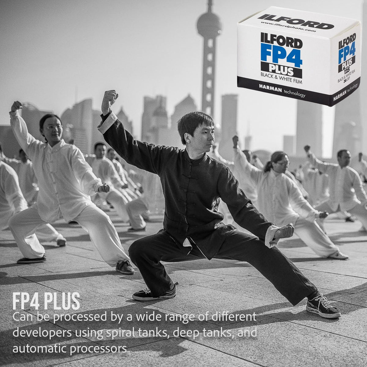 Ilford FP4 Plus 35mm Black and White Medium Speed All-Purpose Film with 36 Exposures (4-Pack) Bundle