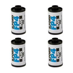 Ilford FP4 Plus 35mm Black and White Medium Speed All-Purpose Film with 36 Exposures (4-Pack) Bundle