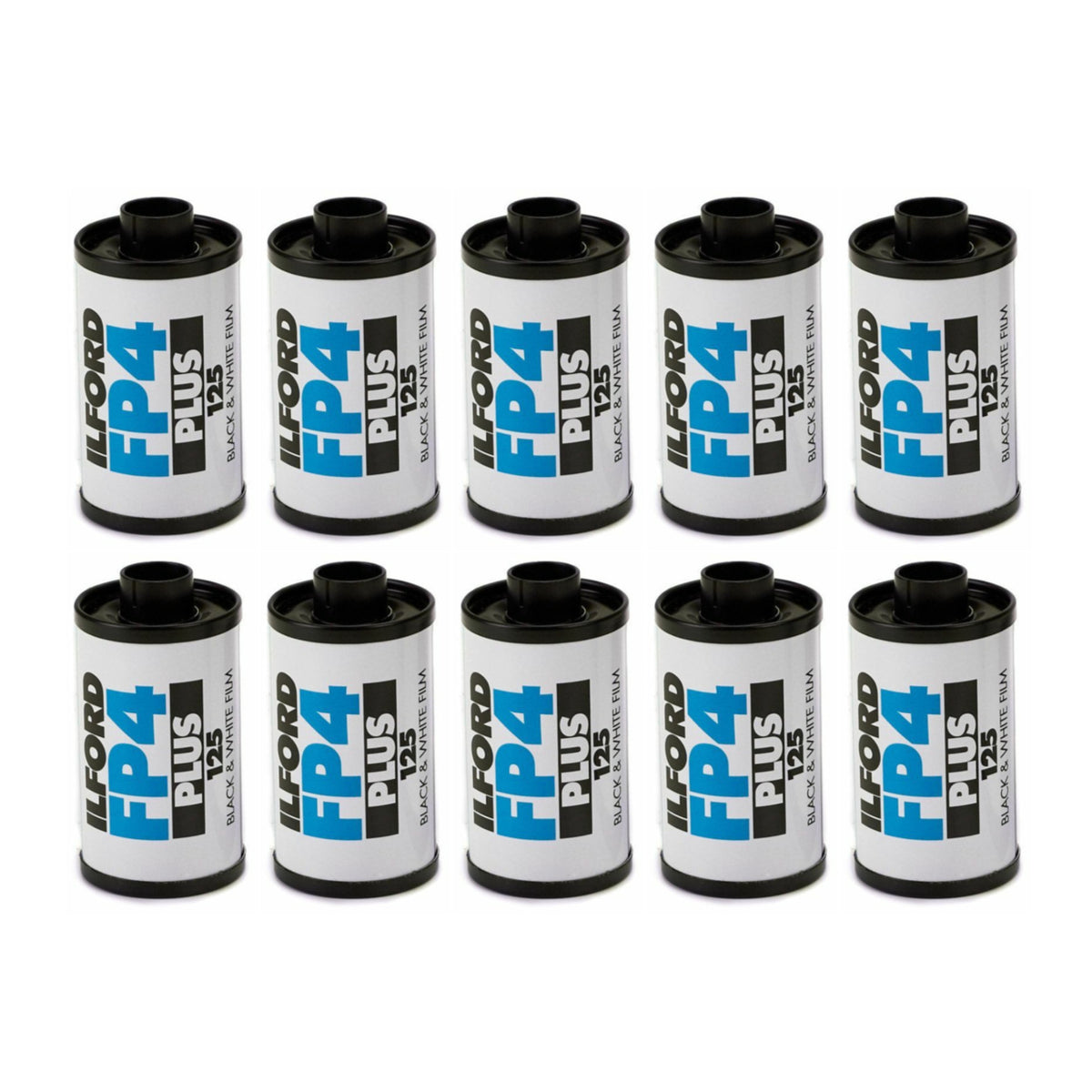 Ilford FP4 Plus 35mm Black and White Medium Speed Roll Film with 36 Exposures (10-Pack) Bundle