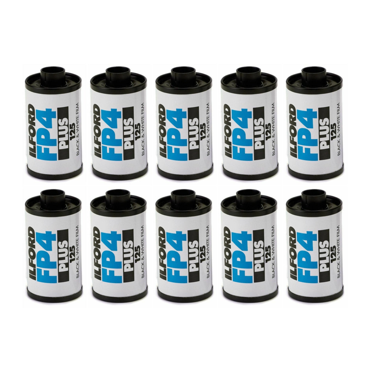 Ilford FP4 Plus 35mm Black and White Medium Speed Roll Film with 36 Exposures (10-Pack) Bundle