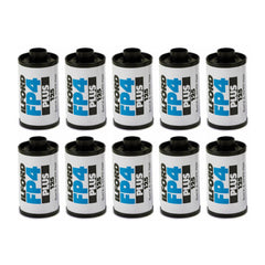 Ilford FP4 Plus 35mm Black and White Medium Speed Roll Film with 36 Exposures (10-Pack) Bundle