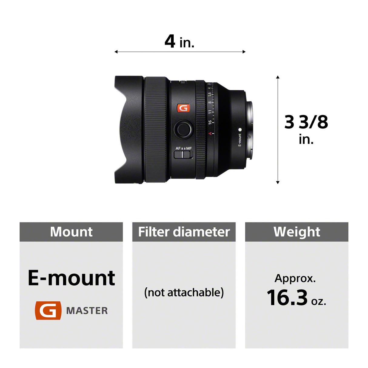 Sony FE 14mm f1.8 GM Full-Frame Large-Aperture Wide-Angle Prime G Master Lens Bundle