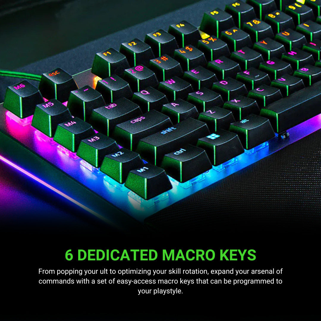 Razer BlackWidow V4 Green Switch Gaming Keyboard Bundle, RZ03-04690200, Black (Certified Refurbished)