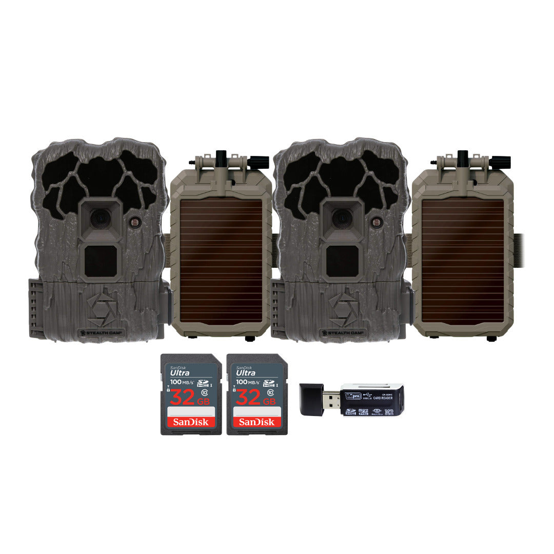 Stealth Cam 20MP Trail Camera with 60 Feet Range Detection and 720P Video Resolution (2-Pack) Bundle