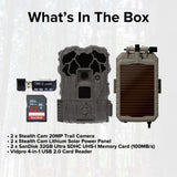 Stealth Cam 20MP Trail Camera with 60 Feet Range Detection and 720P Video Resolution (2-Pack) Bundle