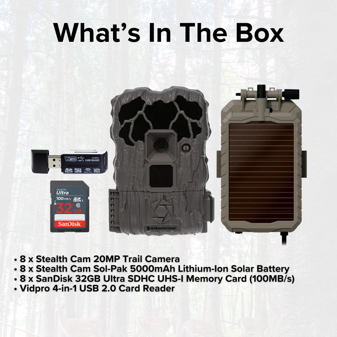 Stealth Cam 20MP Trail Camera with 60 Feet Range Detection and 720P Video (2-Pack) x 4 Bundle