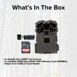 Stealth Cam 20MP Trail Camera with 60 Feet Range Detection and 720P Video (4-Pack) x 2 Bundle