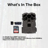 Stealth Cam 20MP Trail Camera with 60 Feet Range Detection and 720P Video Resolution (2-Pack) Bundle