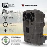 Stealth Cam 20MP Trail Camera with 60 Feet Range Detection and 720P Video (2-Pack) x 10 Bundle