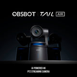 OBSBOT Tail Air AI-Powered 4K PTZ Streaming Camera with UHD Resolutions (Black) Bundle
