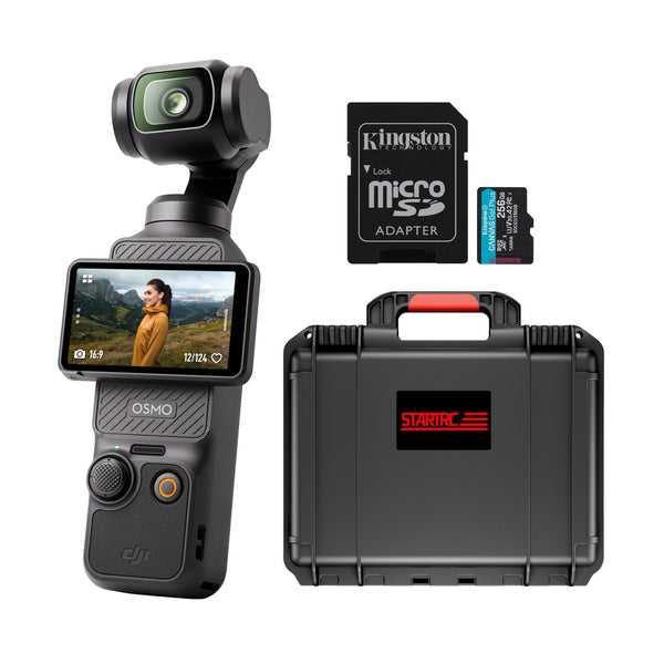 DJI Osmo Pocket 3 with 256GB MicroSD Card and Waterproof Hard