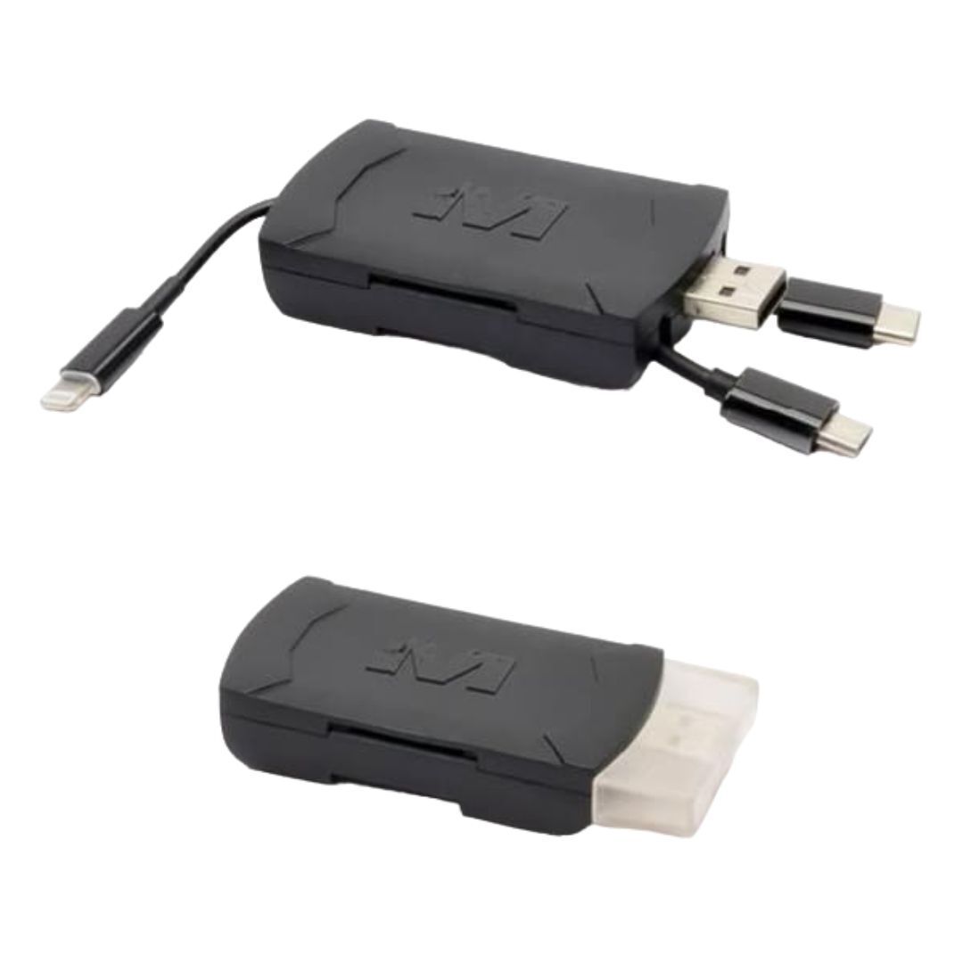 Muddy 4 in 1 Black Multi Card Reader with Apple and Android Compatibility (Open Box)