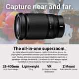 Nikon Z 28-400mm F4-8 VR Full-Frame Z-Mount Lens with 77mm 3-Piece UV, CPL, FLD Filter Kit Bundle