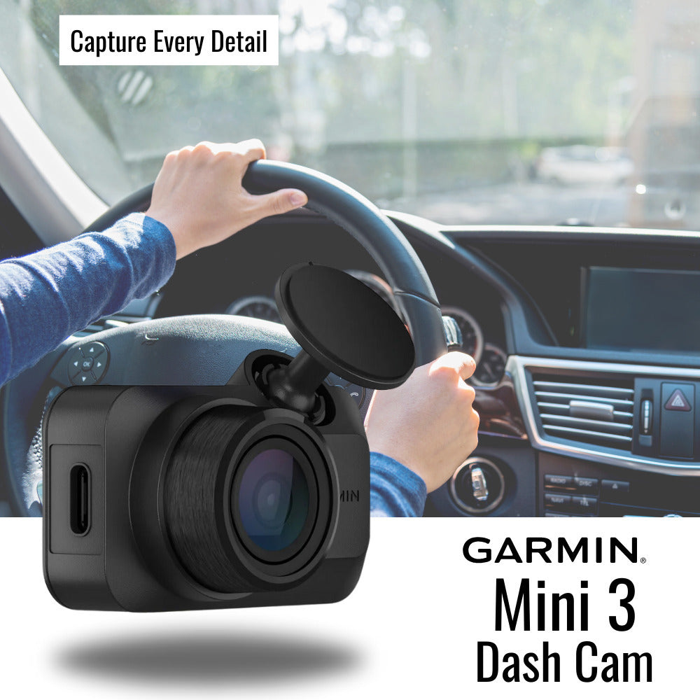 Garmin Dash Cam Mini 3 Ultra-Compact 1080p Camera (Black) with Dash Camera Accessory Bundle
