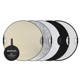 Westcott Illuminator 30-Inch 5-In-1 Reflector with QuickGrip Handles for Versatile Light Control