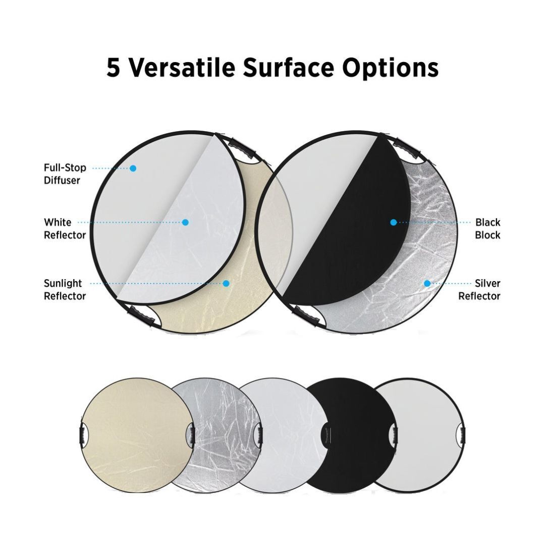 Westcott Illuminator 30-Inch 5-In-1 Reflector with QuickGrip Handles for Versatile Light Control