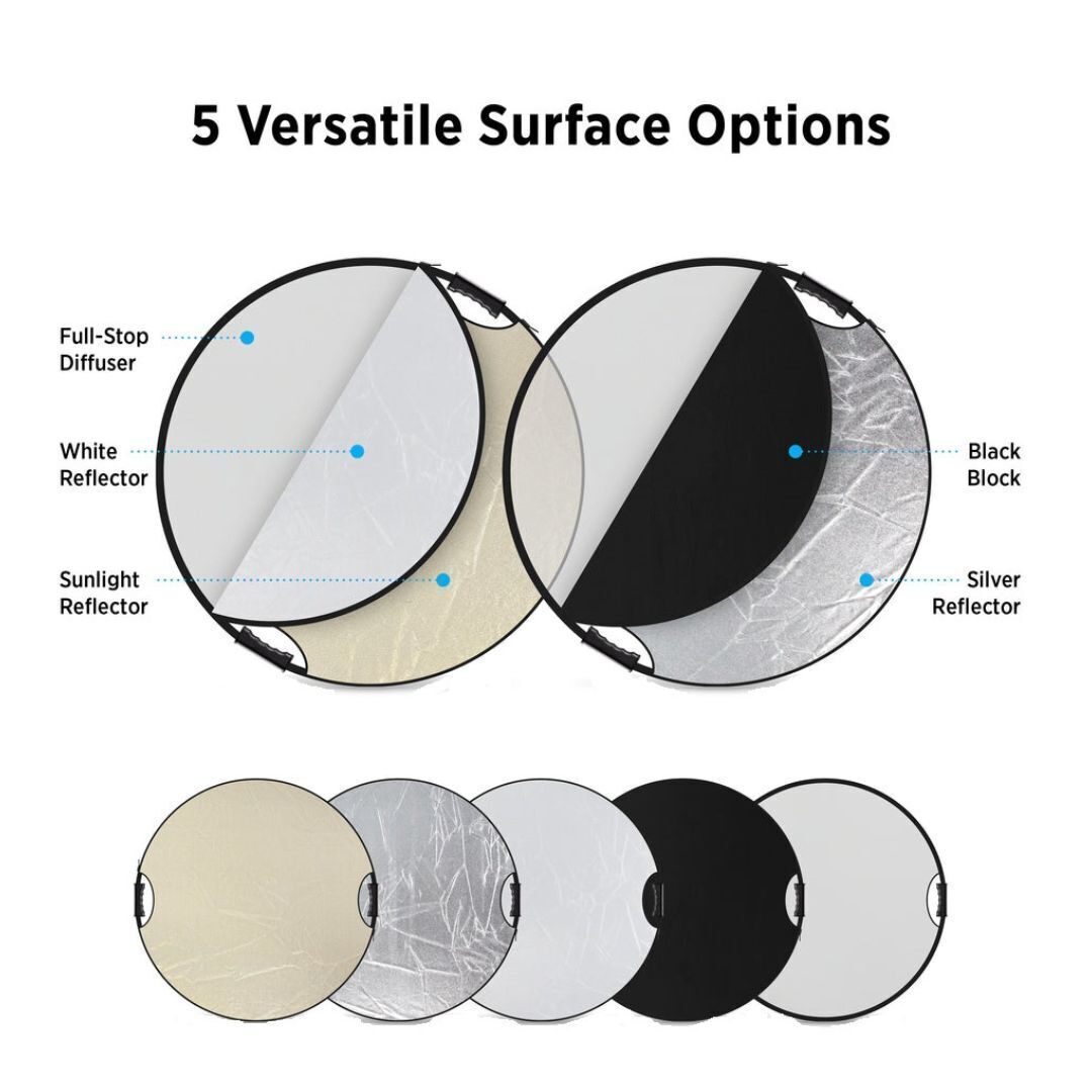 Westcott Illuminator 40-Inch 5-In-1 Reflector with QuickGrip Handles for Versatile Light Control