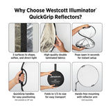 Westcott Illuminator 40-Inch 5-In-1 Reflector with QuickGrip Handles for Versatile Light Control