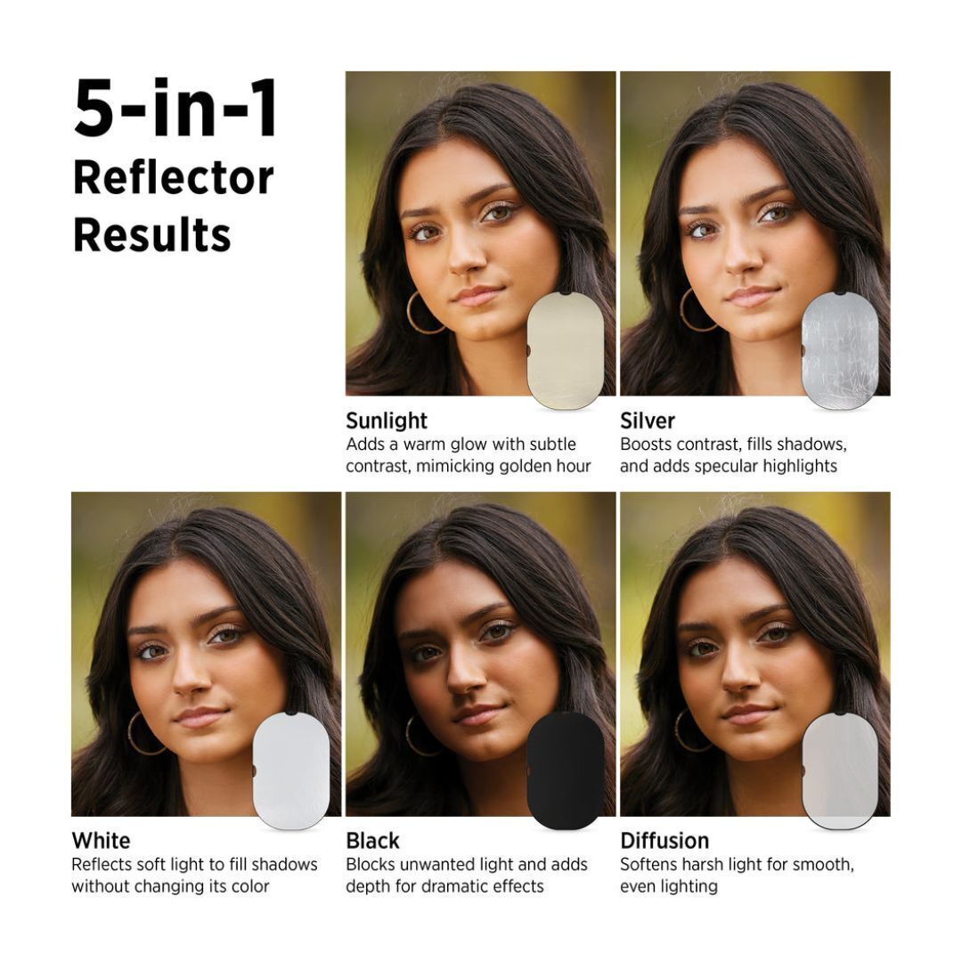 Westcott Illuminator 48x72-Inch 5-In-1 Reflector with QuickGrip Handles for Versatile Light Control