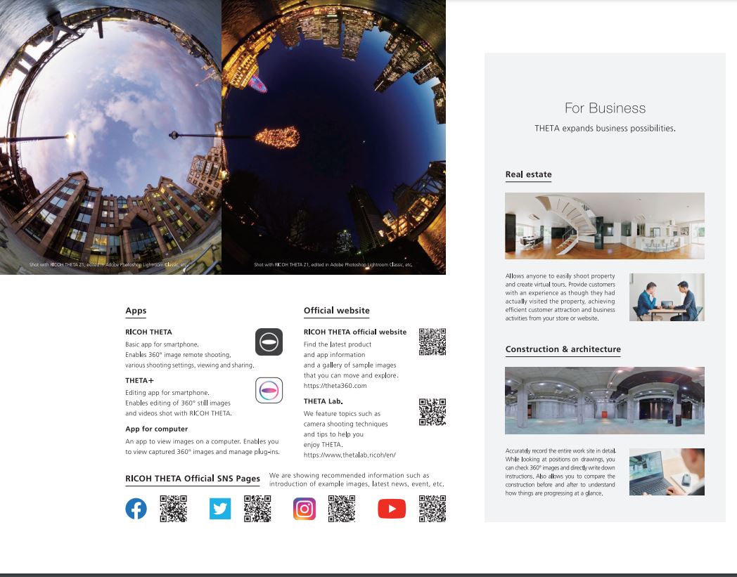 Ricoh Theta SC2 Business Edition Indoor and Outdoor 4K Camera with OLED Display (Gray, Refurbished)
