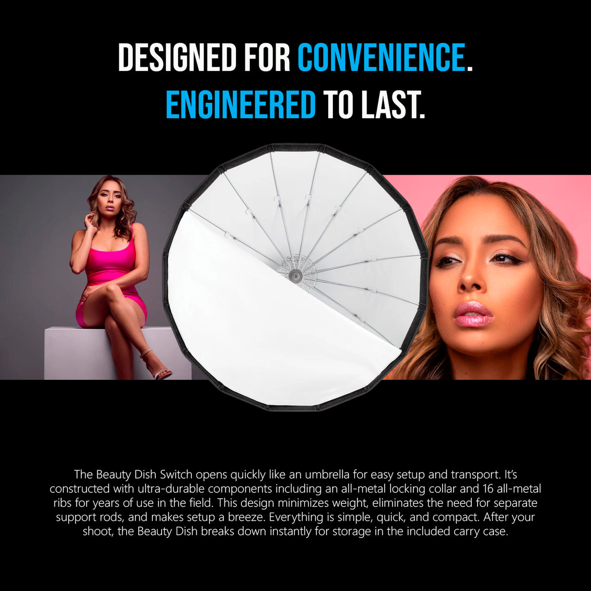 Westcott 36-Inch Beauty Dish Switch (White Interior) with Bowens Switch Insert Bundle