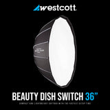 Westcott 36-Inch Beauty Dish Switch (White Interior) with Bowens Switch Insert Bundle