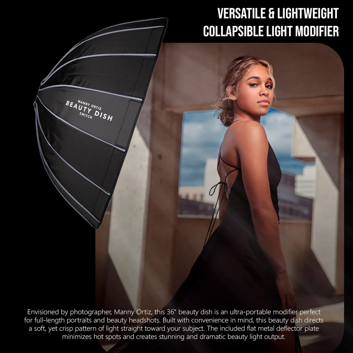 Westcott 36-Inch Beauty Dish Switch (White Interior) with Bowens Switch Insert Bundle