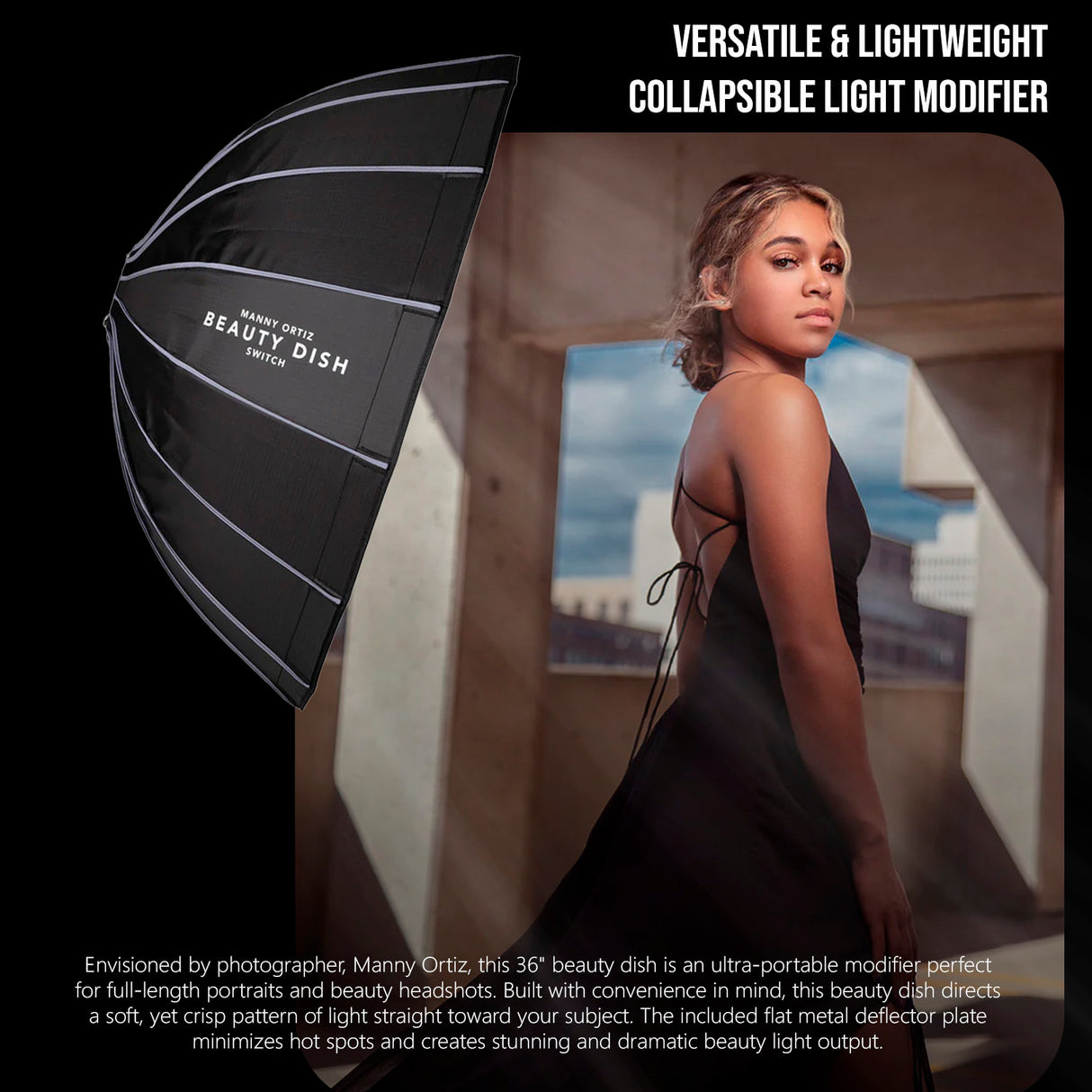 Westcott 36-Inch Beauty Dish Switch (White Interior) with Bowens Switch Insert Bundle