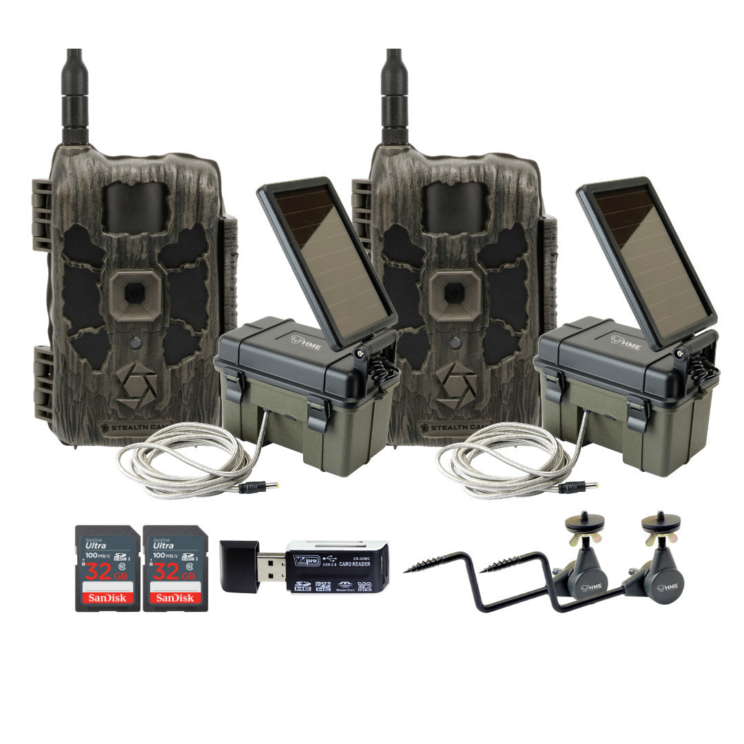 Stealth Cam 40MP Deceptor Max Cellular Trail Camera with Solar Power Pack Bundle (2-Pack)