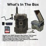 Stealth Cam 40MP Deceptor Max Cellular Trail Camera with Solar Auxiliary Power Pack Bundle