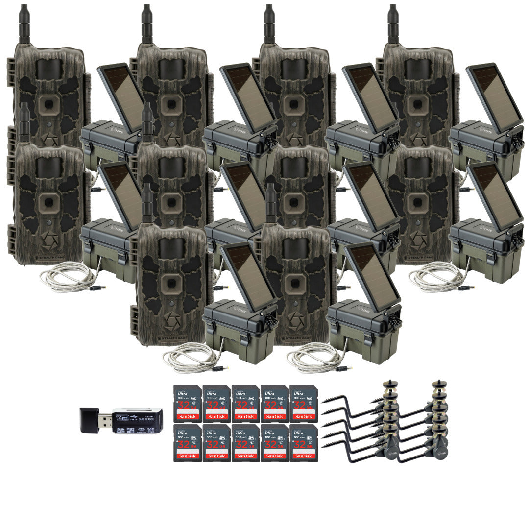 Stealth Cam 40MP Deceptor Max Cellular Trail Camera with Solar Power Pack (10-Pack) Bundle