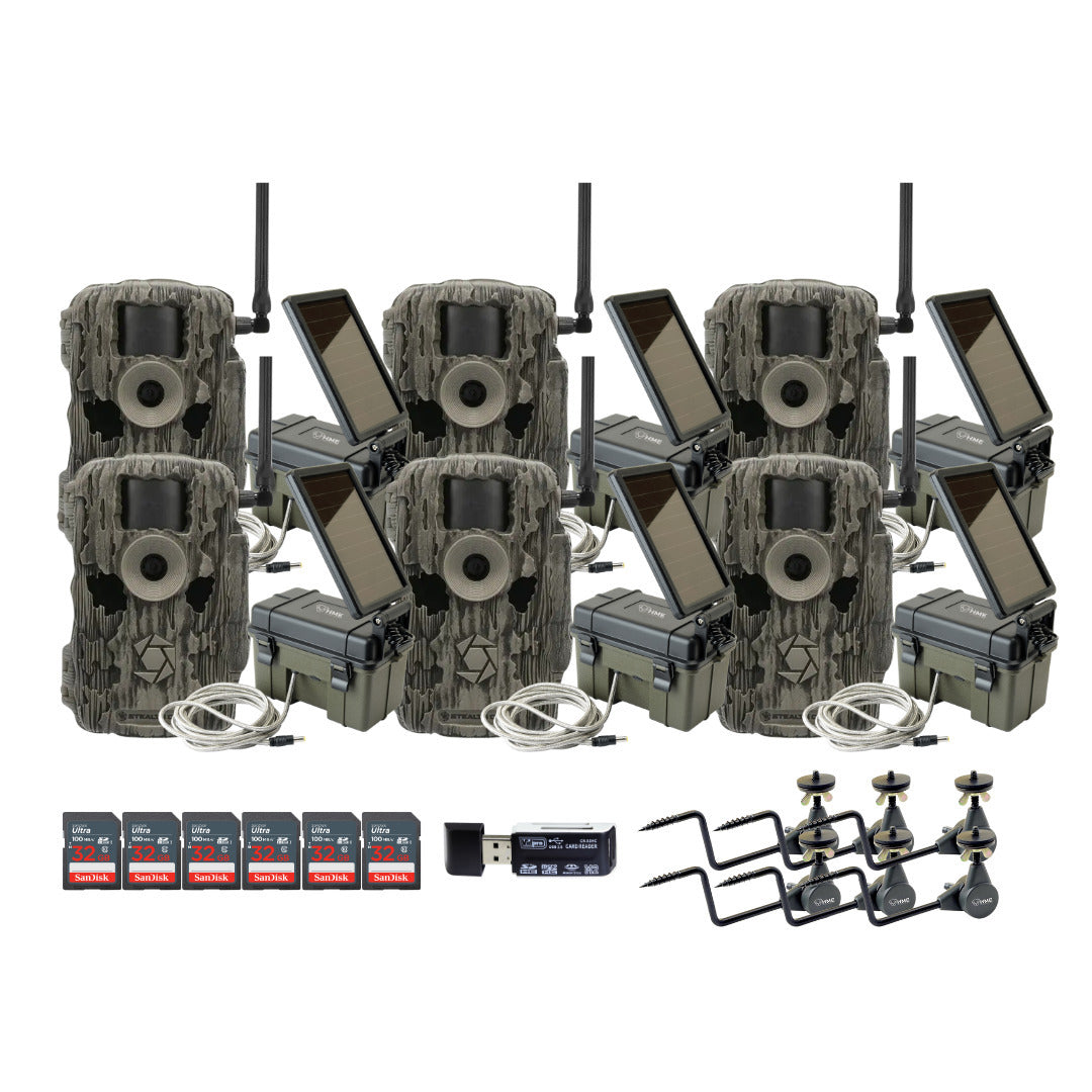 Stealth Cam 36MP Fusion Max Cellular Trail Camera (6-Pack) with Solar Power Pack (6-Pack) Bundle